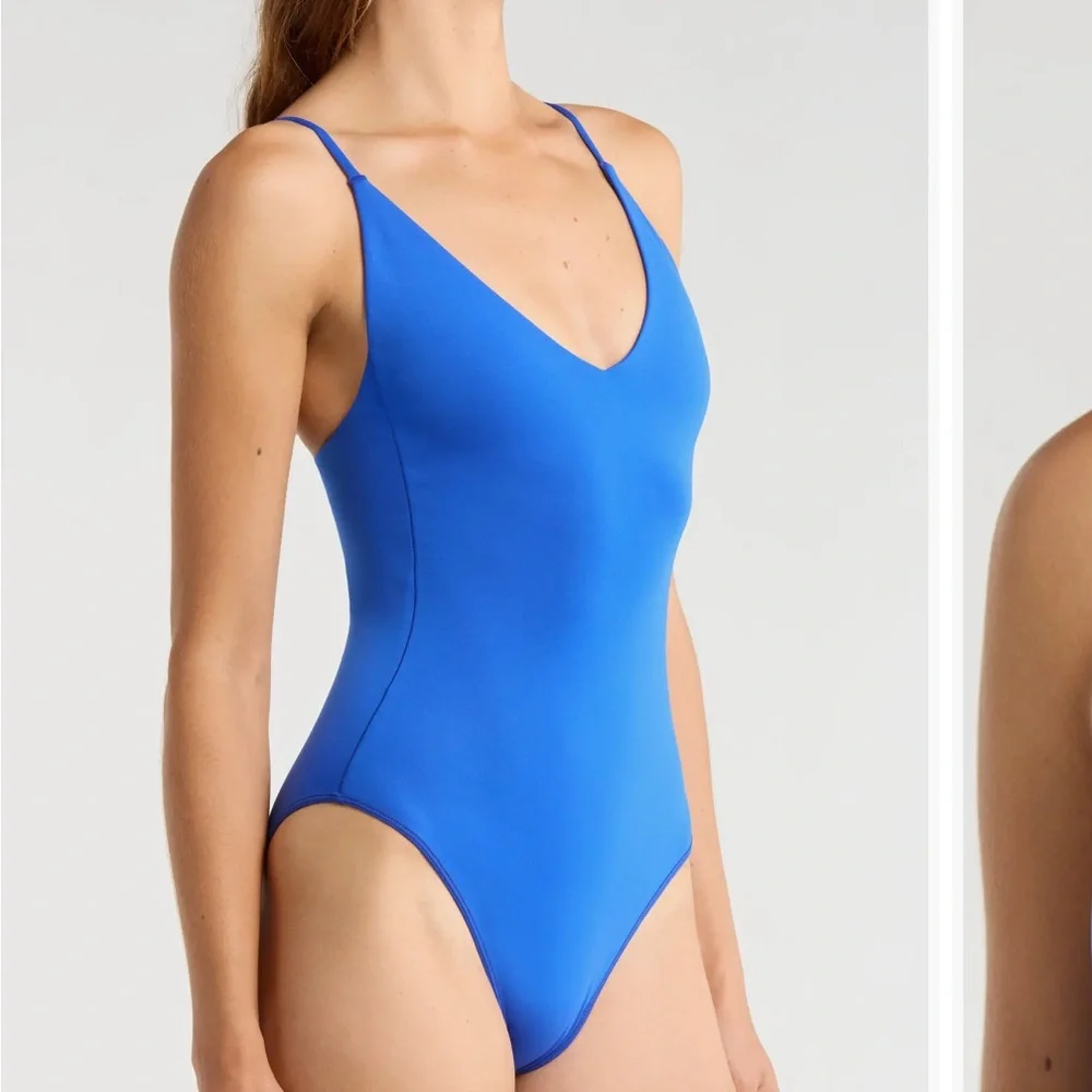 Left on Friday Sunday One-Piece Swimsuit First Place Blue